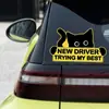 Novo Adesivo Refletivo Gato Preto Motorista Iniciante Divertido Motorista Iniciante Por Favor Espere Pacientemente Adesivo Magnético