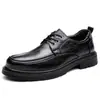 Zapatos transfronterizos para hombre de talla grande, suela blanda, transpirables, zapatos de cuero casual de negocios, zapatos Derby de suela gruesa para hombre, zapatos de cuero formales versátiles
