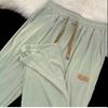 Calça Ice Silk straight drop calças masculinas de verão finas de alta qualidade de pernas largas calças elegantes marca folgada casual calças casuais