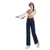 Jeans rectos de cintura alta para mujer para figuras petite, nueva moda de primavera 2026, pantalones cropped de corte holgado, pantalones de pierna ancha adelgazantes
