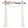 Decoração de Arco para Dropshipping Transfronteiriço Cortina de Gaze de Malha Tecido Sedoso Anti-Amassado Gaze para Encosto de Cadeira Gaze para Decoração de Casamento Bandeira de Mesa