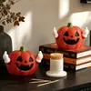 Frasco de Almacenamiento de Palillos y Bastoncillos de Algodón de Calabaza Maligna de Doble Propósito, Portapalillos de Alto Valor para Mesa de Comedor en Casa, Artículo Decorativo de Caja de Bastoncillos de Algodón de Dibujos Animados