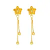Pendientes de Loto Estilo Chino para Mujer, Hilos Florales Vintage para Oreja, Diseño de Imitación de Oro Arena Estilo Antiguo, Populares en Xiaohongshu