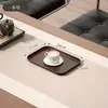 Bandeja Retrô Imitação Madeira Transfronteiriça Bandeja de Armazenamento para Copo de Água Doméstico Bandeja de Chá de Restaurante Japonês Bandeja de Jantar Bandeja Quadrada Pequena
