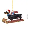 2024 Dibujos Animados Navidad Nuevo Producto Serie Dachshund Adornos para Árbol de Navidad Colgantes Acrílico Plano Interior de Coche