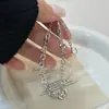 Pulsera de plata pura S925 estilo coreano, círculo simple de astillas de hielo, pulsera de hilo para mujer, minimalista, Ins, lujo ligero