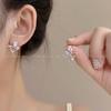 Aretes de mariposa de cristal degradado azul hielo sal de mar de verano, diseño nicho, aretes Mori de perla de imitación, aretes de alta gama