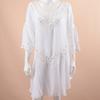 Cardigan de malla hueca estilo coreano para aire acondicionado, cubre cara blanco, encaje de algodón, color liso, elegante para el trabajo, ropa de protección solar