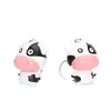 Llavero Colgante LED Luminoso Sonoro de Vaca Accesorios para Funda de Teléfono Móvil Vaca Dibujos Animados Bolsa Creativa