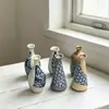 Vaso Cerâmico, Porcelana Azul e Branca Retrô, Pequenos Enfeites de Cerâmica Criativos, Presentes para Arranjo de Flores, Barracas de Rua, Utensílios Hidropônicos