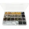 380 juegos de broches de cuatro colores, 633 botones de presión, remaches de doble cara, juego de herramientas para broches de cobre metálico