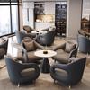 Luxo Leve Moderno Escritório de Vendas Área de Descanso Recepção Hall de Hotel Uma Mesa Quatro Cadeiras Mesa Redonda Pequena Mesa de Negociação Combinação de Recepção