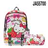 Mochila escolar con diseño de Hello Kitty en 3D y doble hombro, estuche para lápices, conjunto de dos piezas