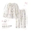 Pijama para niñas, colección primavera y otoño, de manga larga, con estampado de nubes, algodón fino, nuevo estilo de otoño, para niñas de talla mediana y grande, ropa de estar por casa moderna