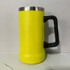 Caneca de Cerveja 24oz Aço Inoxidável a Vácuo com Alça Caneca de Cerveja Brasileira Grande Capacidade Copo Térmico Copo de Água a Vácuo de Camada Dupla