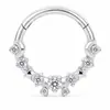 Anillo nasal cerrado sin costuras de aleación de titanio G23 con incrustaciones de circonita Zhenping, aro para tabique nasal y hueso de la oreja, joyería nasal finamente tallada F136