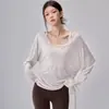 Top atlético holgado para mujer de talla grande, adecuado para Pilates, fitness, correr y yoga; cubierta casual de manga larga