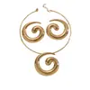 Set de Joyería de Aretes Gargantilla Círculo Retorcido Espiral de Caracol Europeo y Americano Accesorios de Alta Gama Versátiles de Moda