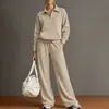 Outono 2026 Novo Cruzamento Europeu e Americano Roupas Femininas Casuais Estilo Preguiçoso Cor Sólida Conjunto Versátil para o Dia a Dia