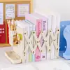 Soporte Retráctil Serie Morandi Estante Metálico de Escritorio para Libros con Portalápices Soporte de Libros de Alto Valor Soporte Fijo para Libros