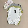 Verde Abacate Grande Gola U Tricô Cor Sólida Manga Curta Camiseta Feminina Verão Fina Leve Preguiçoso Solta Top Camiseta Feminina