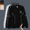 Outono e Inverno 2025 Nova Camiseta de Manga Longa com Gola Redonda Tendência Versátil Moletom Espesso Camiseta Básica Moda Masculina
