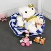 Bolsa de Viaje con Cremallera de Gran Capacidad para Guardar Colchas Bolsa para Guardar Juguetes de Peluche Infantiles Puf Rayado Infantil Sofá