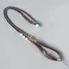 Fornecedor da Fábrica Corda para Colar Tecida à Mão DIY Multicor Ágata Jade Corda para Suéter com Pingente de Corda Cordão