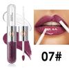 Julystar Labial Fácil de Colorear Doble Cara Espejo Brillo de Labios Maquillaje Multicolor Larga Duración No se Pega a la Taza Brillo de Agua Aceite para Labios Brillo de Labios