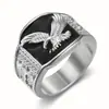Anillo Alas de Águila Dorada Cao Shi para Hombre, Anillo de Resina Versátil Creativo para Negocios, Anillo Transfronterizo Más Vendido