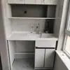 Mesa para lavadora con lavabo integrado mesa de lavandería para balcón con tabla de lavar piscina de lavandería de piedra de cuarzo fregadero de lavandería para debajo del mostrador del hogar