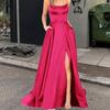Vestido de Madrinha Cor Sólida Estilo Europeu e Americano Vestido Longo Emagrecedor Ombro a Ombro Melhor Amiga Moda Amazon Vestido de Festa para Madrinha