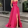Vestido Longo de Dama de Honra Cor Sólida Estilo Europeu e Americano 2025, Vestido Emagrecedor Ombro a Ombro para Melhores Amigas, Vestido de Noite para Dama de Honra Moda Amazon