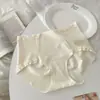 Pantaletas de seda de hielo sin costuras para mujer, algodón puro antibacteriano 10A, entrepierna extendida, encaje puro y sexy en empalme, panties triangulares lechosos y suaves