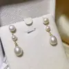 Brincos de Prata S925 Banhados a Ouro com Design de Nicho Brincos de Pérola de Água Doce Naturais para Mulheres, Brincos de Pérola de Água Doce Naturais Genuínos