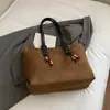 Bolsa de Ombro Melaleuca Feminina 2026 Novo Estilo Tendência Outono Retrô Camurça Pelúcia Bolsa de Ombro Única Bolsa Tote de Grande Capacidade