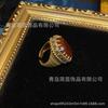 Anillo de estilo industrial pesado con incrustaciones de oro vintage de 18 quilates, chapado en cobre, estilo occidental medio antiguo, con personalidad, ideal para viajeros de todos los tamaños.
