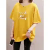 Camiseta de Manga Corta Estampada de Moda para Mujer, Estilo Nuevo Verano 2026, Longitud Media, Corte Holgado, Tallas Grandes, Top Adelgazante