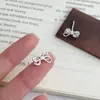 Pendientes de Nudo de Lazo Hueco Estilo Coreano Estilo Ins para Mujer, Pendientes Trenzados Frescos y Simples con Lazo de Cuerda, Pendientes de Moda al por Mayor