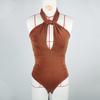 Europeo y Americano Verano Nuevo Sexy Correa Colgante al Cuello Ajustado Doble Capa Sin Mangas Combinable Todo Combinable Traje Completo para Ropa Exterior