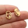 Deseo pendientes de estilo europeo y americano de AliExpress personalidad exagerada divertidos graciosos cara abstracta pendientes asimétricos huecos