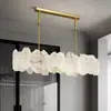 Sala de Estar Cobre Puro Natural Mármore Lustre Pós-Moderno Simples Quarto Sala de Jantar Modelo de Sala Designer Iluminação de Luxo Leve Luminárias