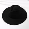 Sombrero Retro Británico Europeo y Americano de Color Puro para Mujer, Sombrero de Jazz de Lana Simple Casual de Moda para Otoño e Invierno con Ala Plana para Protección Solar