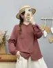 Camisa Top Chaqueta de Manga Larga Versátil Casual Holgada de Algodón de Doble Capa con Estampado de Espiga Artístico para Primavera y Otoño 2026
