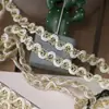Cinta Decorativa de Tela de 1 cm de Ancho para Ropa de Muñecas, Cinta de Poliéster Tejida con Hilo Metálico, Encaje para Ropa y Cheongsams