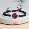 Pulsera de Hilo Rojo con Mantra de Seis Caracteres de Cinabrio para Hombres y Mujeres Cuerda Roja Tejida a Mano Año de Nacimiento Seguro y Suave Buena Suerte a la Orilla Rezar por Bendiciones