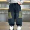 Pantalones vaqueros para niños, colección primavera/otoño 2026, estilo coreano nuevo, elegantes, para niños pequeños, pantalones de otoño hasta el tobillo, pantalones de trabajo, modernos