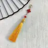 Colgante de Nudo Chino con Borla y Cierre de Langosta 8cm Borla para Qipao Hanfu Estilo Nacional Colgante Marcapáginas Pasador de Pelo Borla
