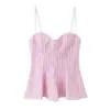 Estilo Europeu e Americano Verão Novo Estilo Saia Curta Bainha Estilizada Laço Popeline Top de Alça 4661055