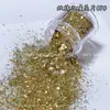 Celebridad de Internet Ojo de Hada Lentejuelas Brillantes Iridiscentes Polarizadas de Alto Brillo Decoración de Lentejuelas para Uñas Empacadas en Botella Kit de Material de Resina